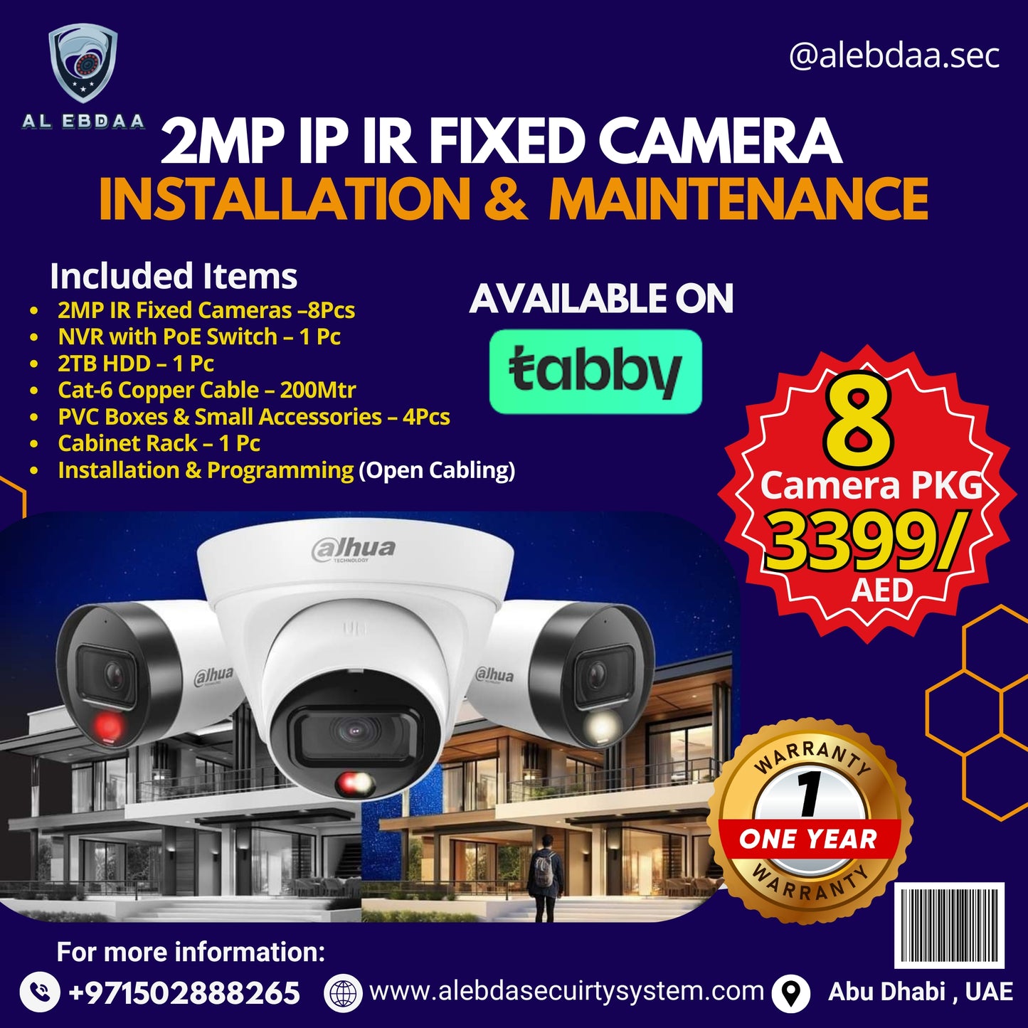 2MP IR Fixed Cameras _ 8 Camera Package with Installation