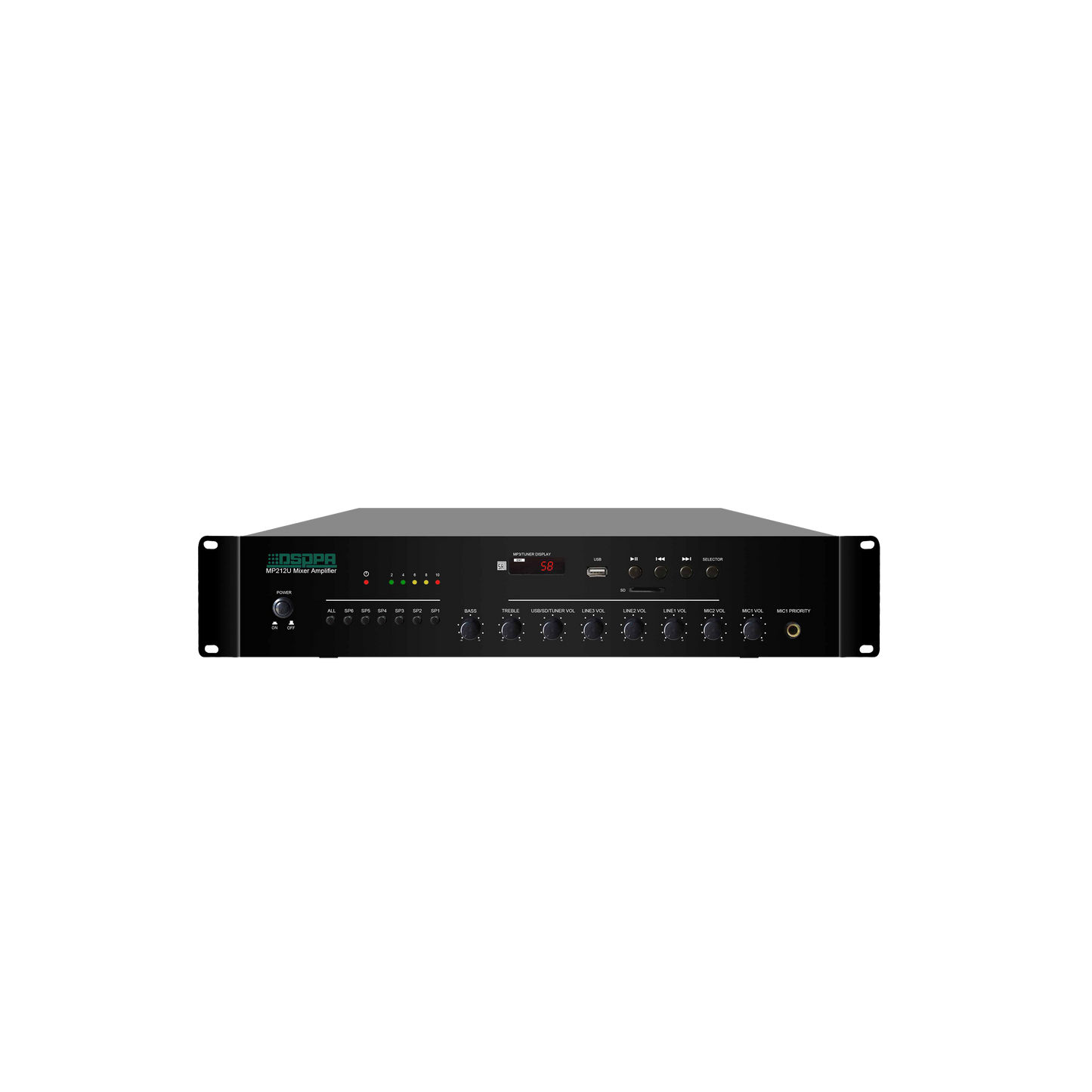 MP212U 120W 6 Zones USB/SD/FM Mixer Amplifier