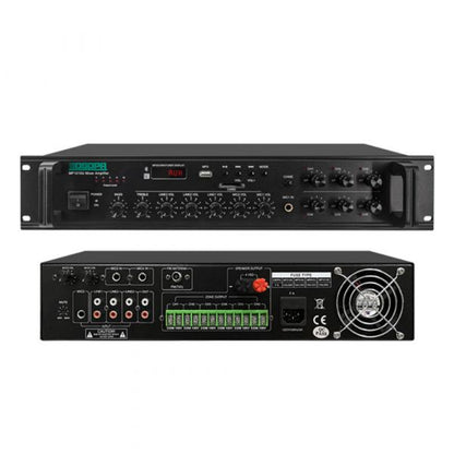 120W 6 Zones Paging and Music Mixer Amplifier with  SD/USB/FM & Individual Volume Control with  Bluetooth