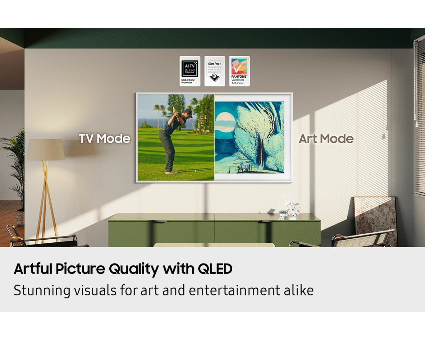 Samsung 75" LS03F The Frame QLED Smart Tv_4K, Matt Screen, Art Mode, 2025, 75LS03FA